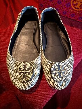 Minnie Travel Ballet - King Cobra Printed Leather (White/Black)